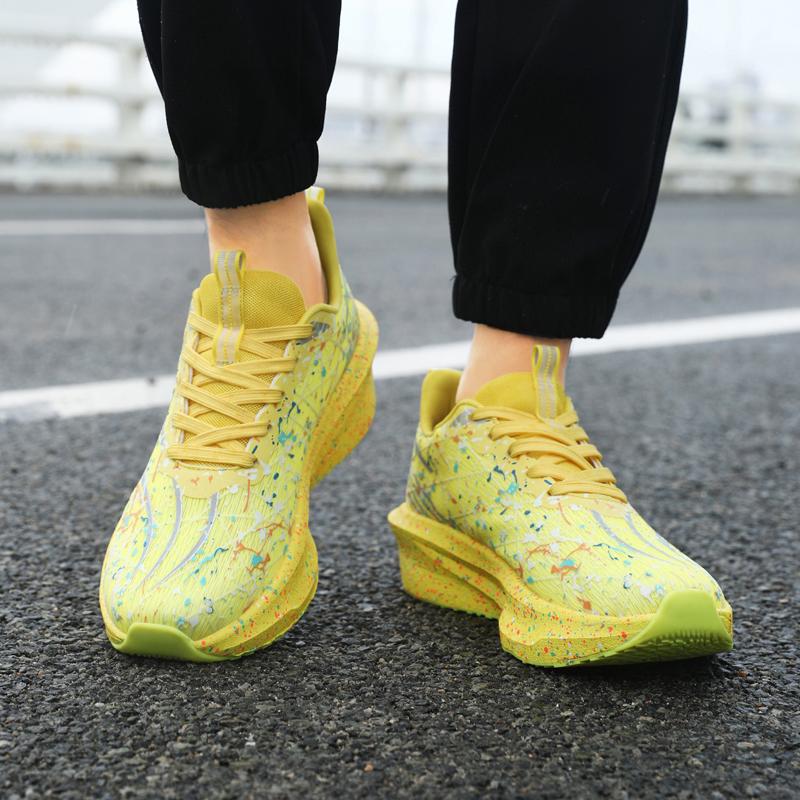 Fashion Lace-up Running Shoes Men Women Damping Sneakers Training Sports Shoes Anti-slip Thick-soled Trainers Breathable