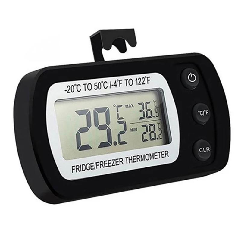 Термометр для холодильника с крючком, влагозащищенный, для холодильника, морозильника, электрический, ЖК-дисплей, цифровой термометр, монитор температуры