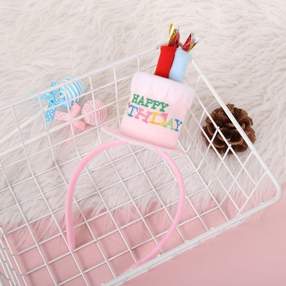 Band Pink Photo Props Hair Hoop Birthday Cake Headband Happy Birthday Headband Birthday Decoration