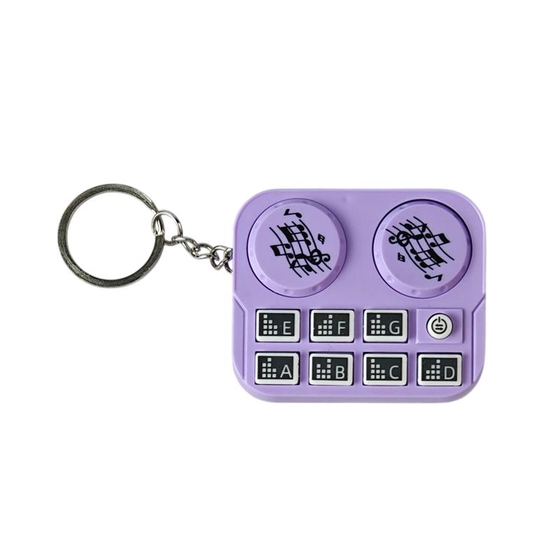 Creative Mini Dj Machine Music Keychain Funny Luminous Sound Toy Keyring Car Key Holder Bag Pendant Backpack Hanging Decoration