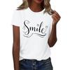 Женская футболка с круглым вырезом и коротким рукавом с принтом в виде буквы «улыбка»