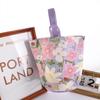 Korean Style Fresh Flower Bucket Bag Lunch Bag Mummy Bag Portable Canvas Handbag  Outdoor