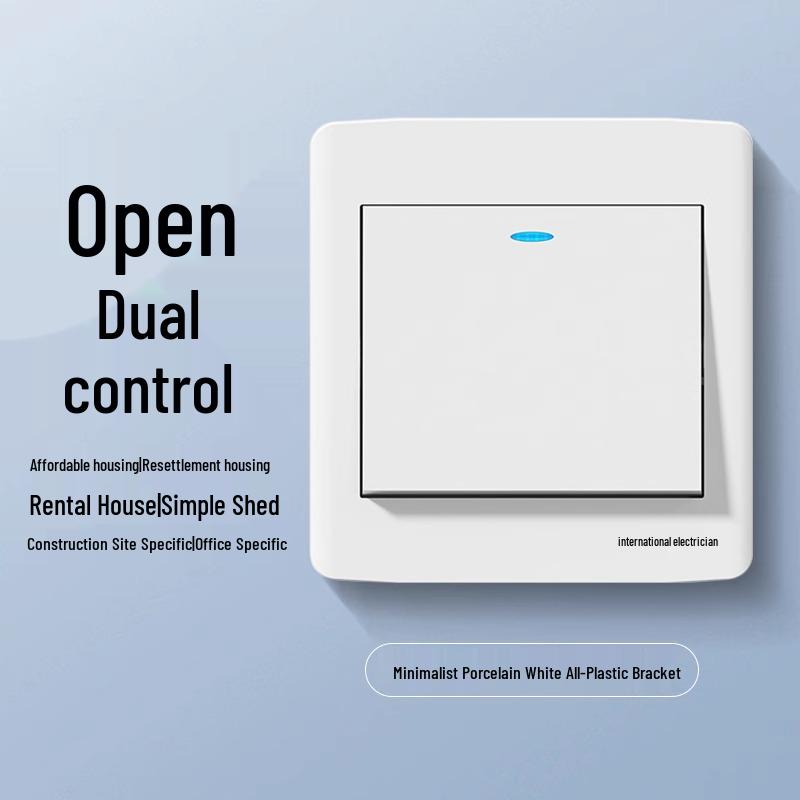 International Electric 1-Gang 4-Way Wall Switch Panel with Triple Button for Bedside Lamp