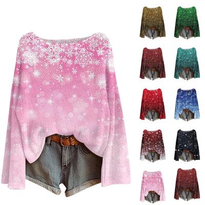 Женский модный пуловер с круглым вырезом и длинными рукавами, вязаный топ, имитация свитера