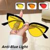 Fashion Cat-Eye Anti-Blue Light Night Vision Glasses Unisex Specialized Eye Protection for Smartphone Computer and Gaming Use