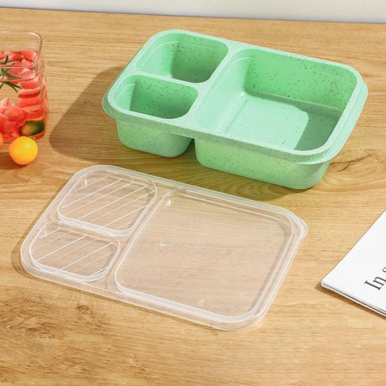 Ланч-бокс на 1000 мл, портативный 3-камерный контейнер для бенто, многоразовый контейнер для закусок для школьной работы, путешествий