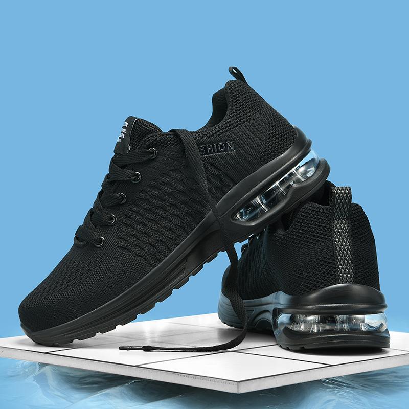 Мужская спортивная обувь Новая мода Лето Черные кроссовки Мужская амортизирующая воздушная обувь для бега