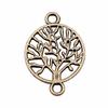 20шт Соединитель Древа Жизни Подвески Подвески Античная Бронза Цвет Цинковый Сплав 23X16mm