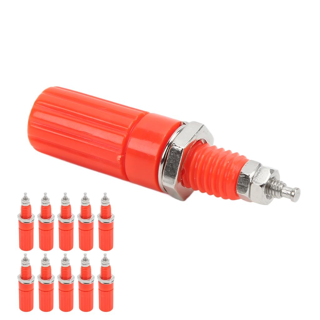 10Pcs M3 Terminal 4mm Banana Jack Socket Screw Panel Jack Terminal Plug for Electronic EquipmentRed