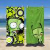 Мультяшное полотенце I-Invader Z-Zim Спортивное Быстросохнущее Туристическое Снаряжение для Кемпинга Песозащитное Мягкое Легкое Большое Пляжное Полотенце