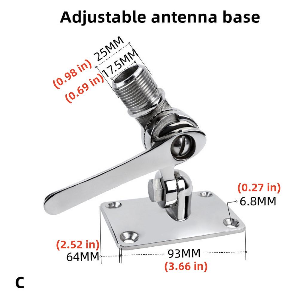 Антенное основание из полированной нержавеющей стали марки 316 для морских пехотинцев - лодок - судов - яхт 