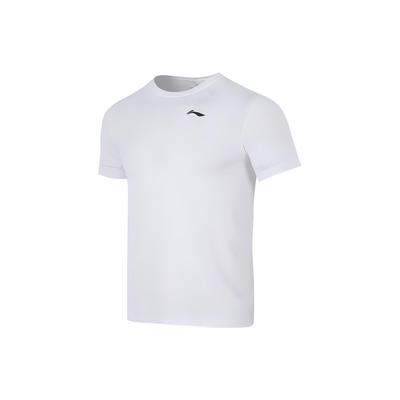 Футболка мужская с коротким рукавом и круглым вырезом Li Ning Plain Logo Micro Badge, дышащая, белая ATSR259-3