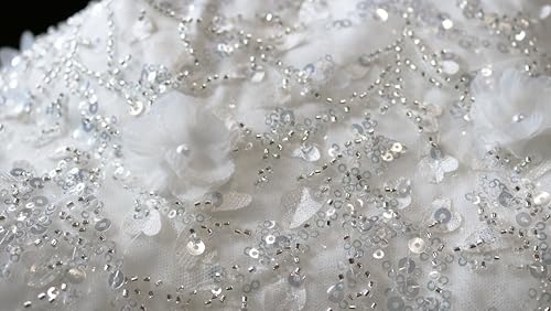 [Housaku Co., Ltd.] Свадебное платье, Пышные рукава, Вырез-сердечко, Искрящееся, Свадебное, А-силуэт, Для концерта, Элегантное, Невеста (L)