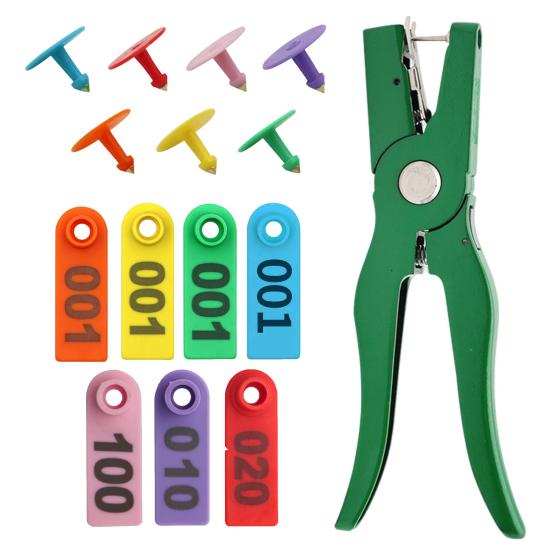 Бирки для ушей овец 001-100 Номерные бирки Бирки для сельскохозяйственных животных Аппликатор для ушных бирок для коров коз овец свиней сельскохозяйственных животных