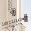 8 Holes Folding Drying Rack Wall Mounted Multi-clip Hangers Clothing Organizer  Bathroom