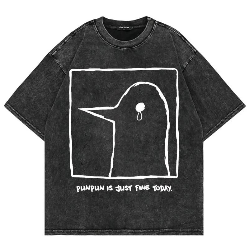 Графическая футболка GOODNIGHT PUNPUN для мужчин и женщин Одежда Футболка Летняя с коротким рукавом Футболки Топы Стирка Оверсайз Хлопковая футболка