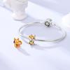 Charms Copper Cute Yellow Squirrel Heart-Shaped Beads Fit Charm Plata Original Bracelet Beads Women Jewellery Making Diy