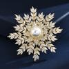 Luxury Sparkling Zircon Full Diamond Snowflake Brooch Blazer Exquisite Flower Corsage Accessories