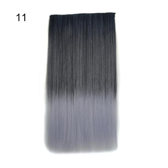 Colorful Straight Hair Extensions Rainbow Multi-Color Clip In Synthetic Long Hairpiece Party Highlights Clip In Hair Extensions