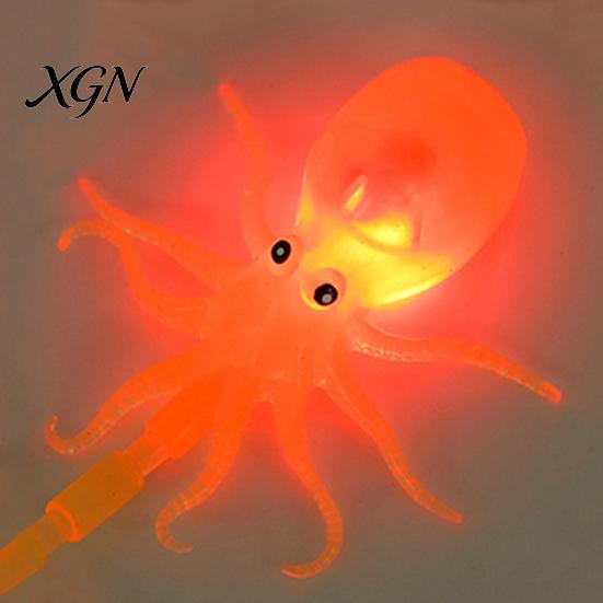 Octopus Fidget Toy 1/5Pcs Stress Relief Squeeze with LED Light Soft Stretchy Sensory Light-up Glowing Long Tail Clear