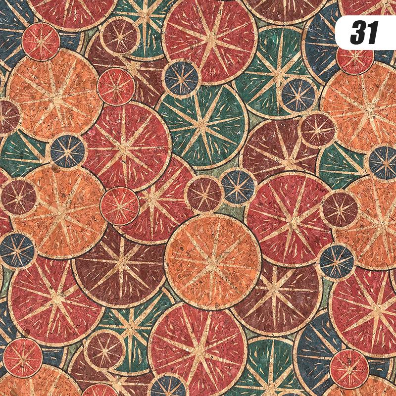 100x135cm Cork Printed Fabric Faux Leather Waterproof Colored Soft Cork Fabric Sofa Car Bag Furniture Decor DIY Sewing Crafts