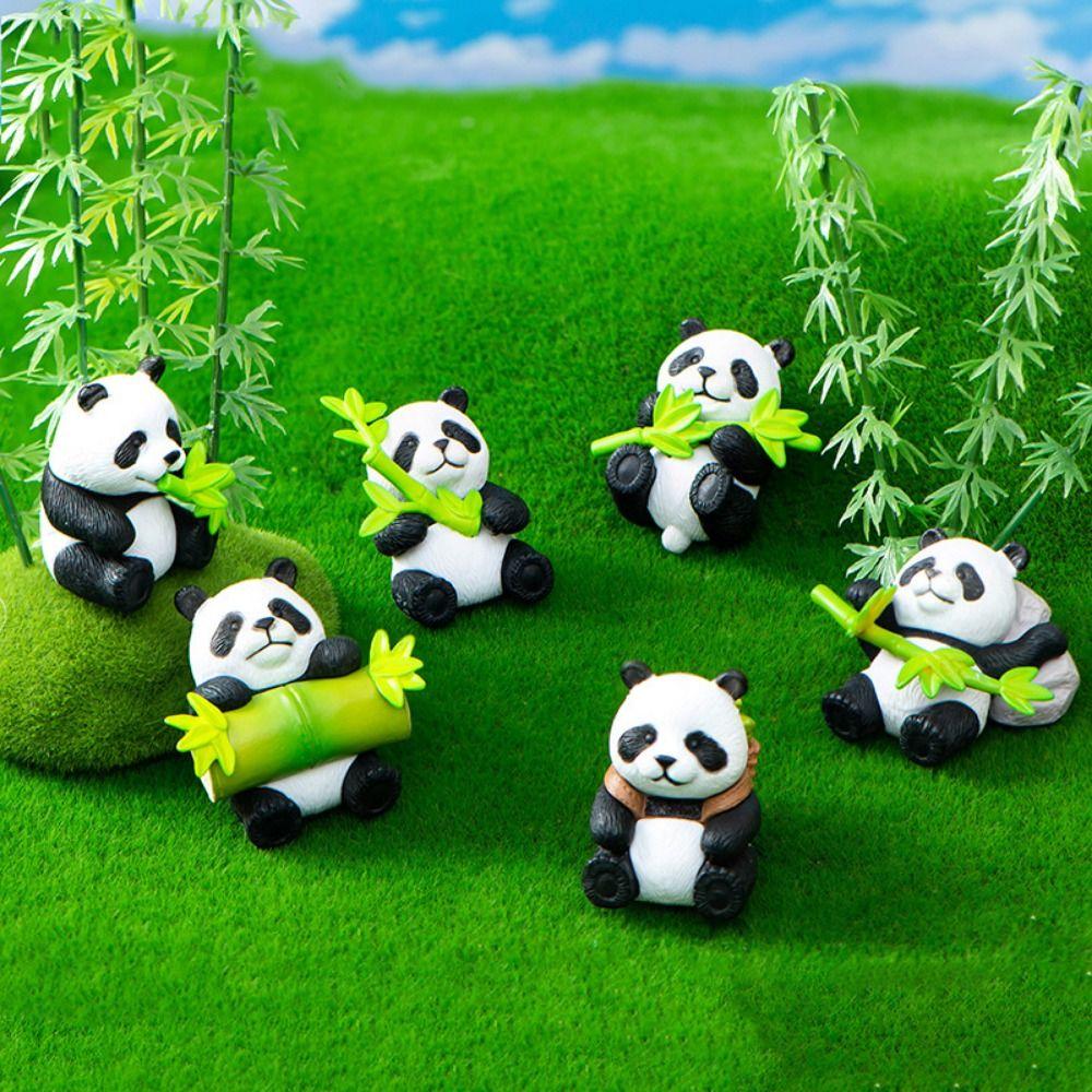 Micro Landscape Simulation Panda Ornaments Resin Crafts Panda Miniatures Gardening Landscape