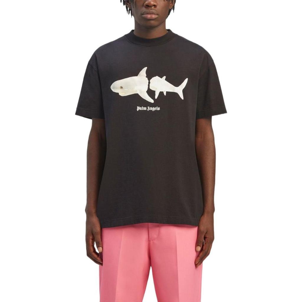 PALM ANGELS White Shark Classic Tee Men's PMAA001S23JER0051001