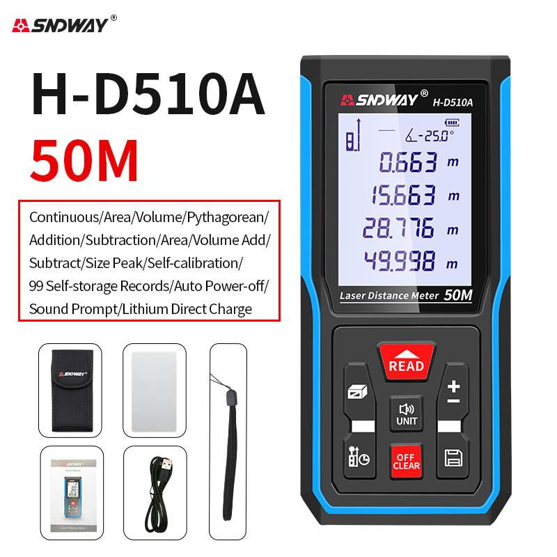 SNDWAY Laser Distance Meter 40M 60M 80M 100M 120M Rangefinder Trena Digital Range Finder Tape Measure Device Ruler Test Tool