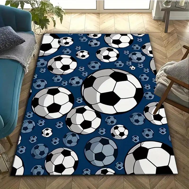 3D Ball Soccer Carpet Living Room Floor Mat Non Slip Bedroom Doormat Washable Home Hallway Area Decor Rug  Kids Play Area Rug