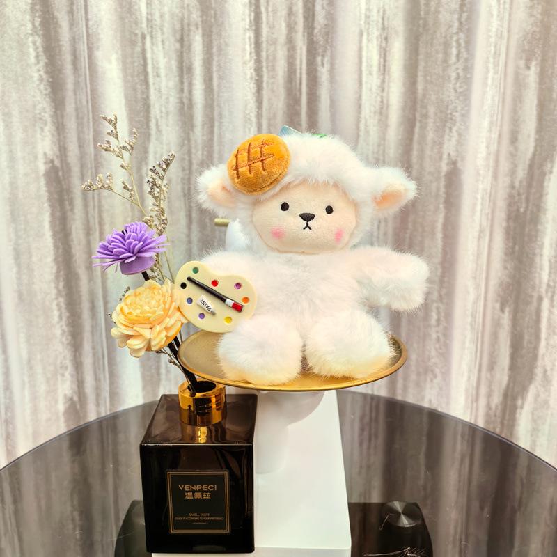 Брелок для ключей для девочек, подвеска для сумки в виде куклы-ягненка, плюшевая игрушка, настольный декор с куклой, подарок на день рождения куклы, подвеска