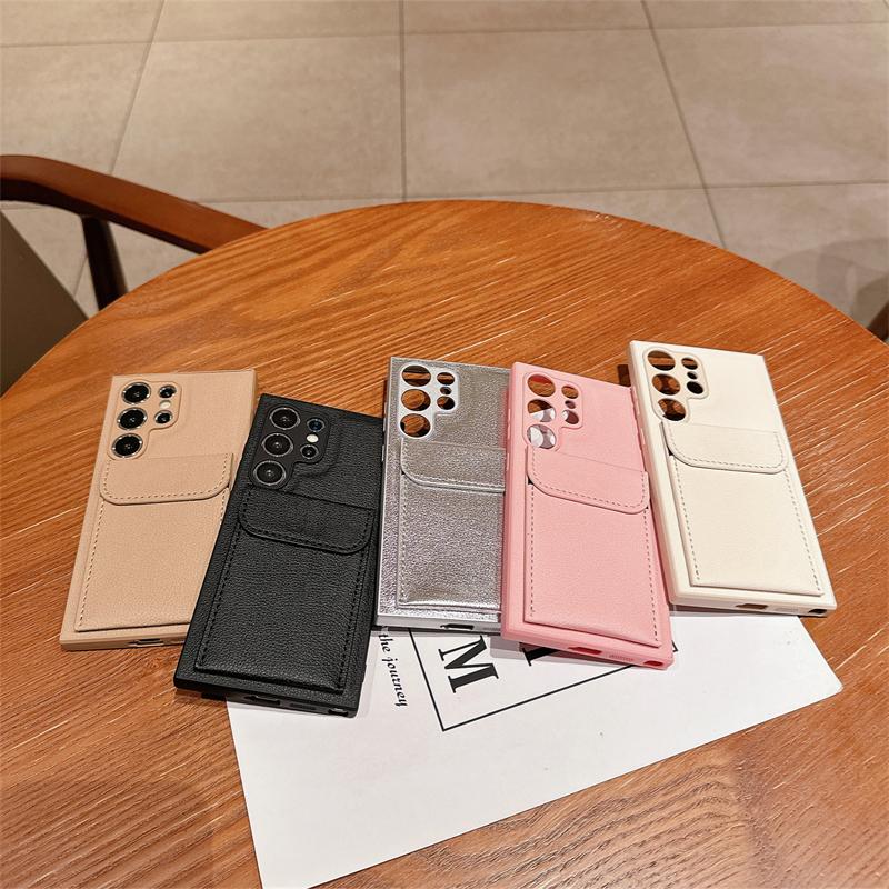Роскошный кожаный чехол-карта с кронштейном для телефона Samsung Galaxy S24 S23 S22 S21 Plus, ультрамягкий противоударный защищенный чехол