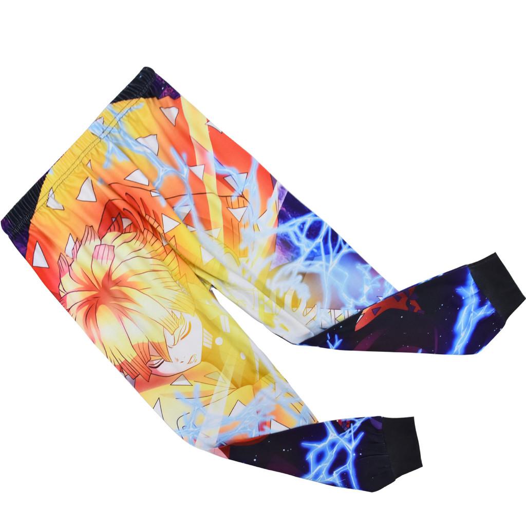 Детский мальчиковый аниме мультяшный принт Demon Slayer футболка с длинными рукавами топ брюки одежда комплект