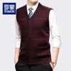 Мужской трикотажный жилет с V-образным вырезом, утолщенный