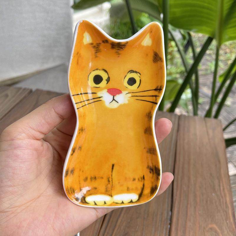 1PC Cat Ceramics Dish Kitchen Spoon Holder Home Cat Sauces Dishes Restauarant Seasoning Plate Japanese Cute