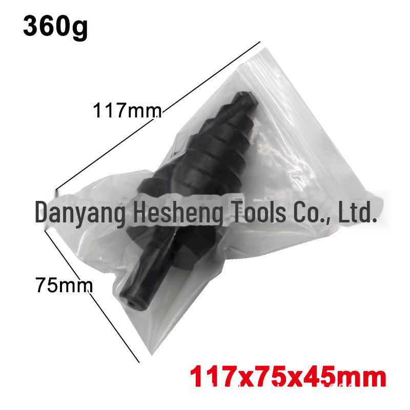 Titanium-Plated Nitrided Step Drill, 10-45mm, Large Size Pagoda Drill for Electric Drills