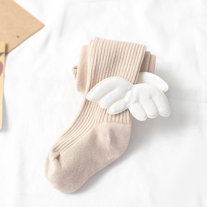 1 пара милых колготок, леггинсов, носков для маленьких девочек, хлопковые весенне-осенние колготки с крыльями ангела, кавайные носки для детей 0-6 лет