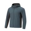 Li Ning Fleece Lined Solid Color Hooded Zip Windbreaker Men Outerwear Dark-Blue AFDU529-4