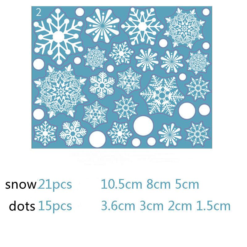 Рождественская снежинка наклейка на стекло Санта-Клаус домашний декор украшения окна электростатические зимние плакаты новогодняя наклейка
