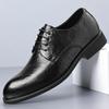 Мода 2025 Весна Осень Новые Деловые Мужские Туфли Однотонные Модные Однотонные Кожаные Туфли Мужские На шнуровке Повседневные Увеличение Лоферы