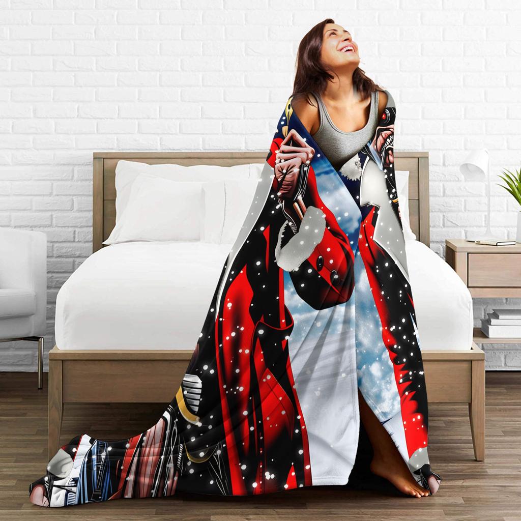 Merry Christmas Blanket I-Iron M-Maidens Tour 2025 Super Soft Plush Throw Blanket For Outdoor Flannel Bedspread Bed Cover