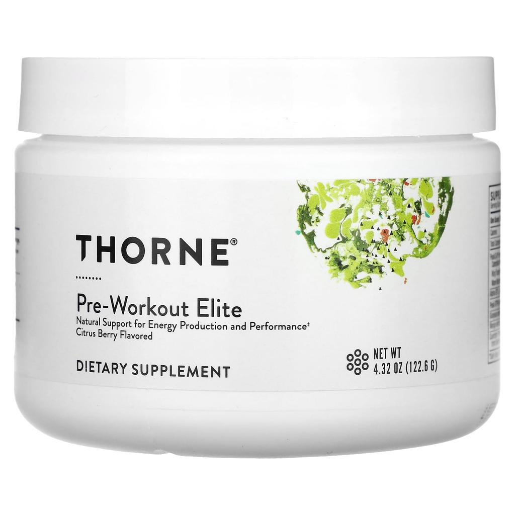 Thorne Pre-Workout Elite, Citrus Berry Flavor, 4.32 Oz (122.6 G)