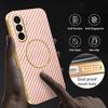 For Samsung Galaxy A36 5G Phone Case Carbon Fiber Textured Electroplated TPU Back Cover