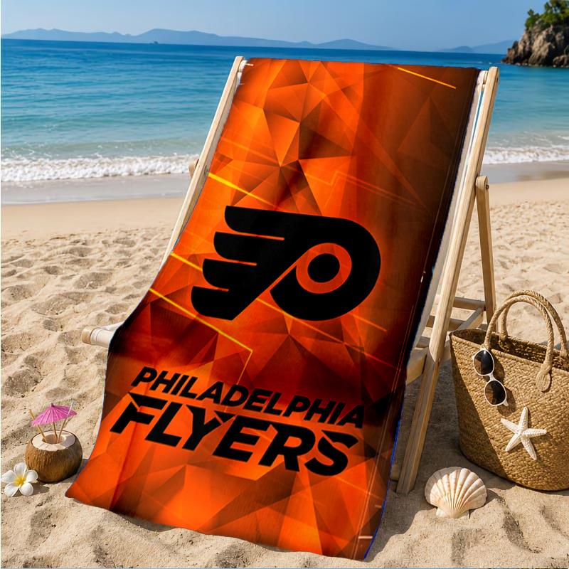 Flyers Hockey Logo Art Beach Towel, Super Soft Microfiber, Perfect Gift for Her/Him, Birthday, for Pool, Beach, Travel, Decor Beach Party