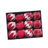 12 Christmas Balls Made of Velvet for Decoration, Flocked And Decorative Parties.