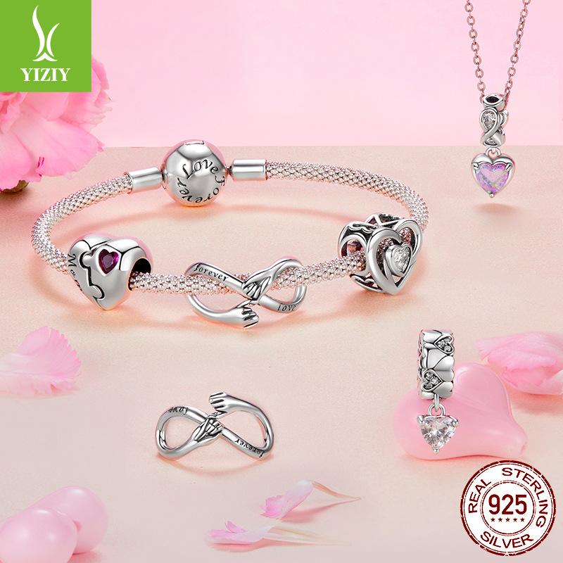 Eternal Convention Beaded S925 Silver Infinity Eight Character Symbol Source Factory Versatile Diy Bracelet Accessories