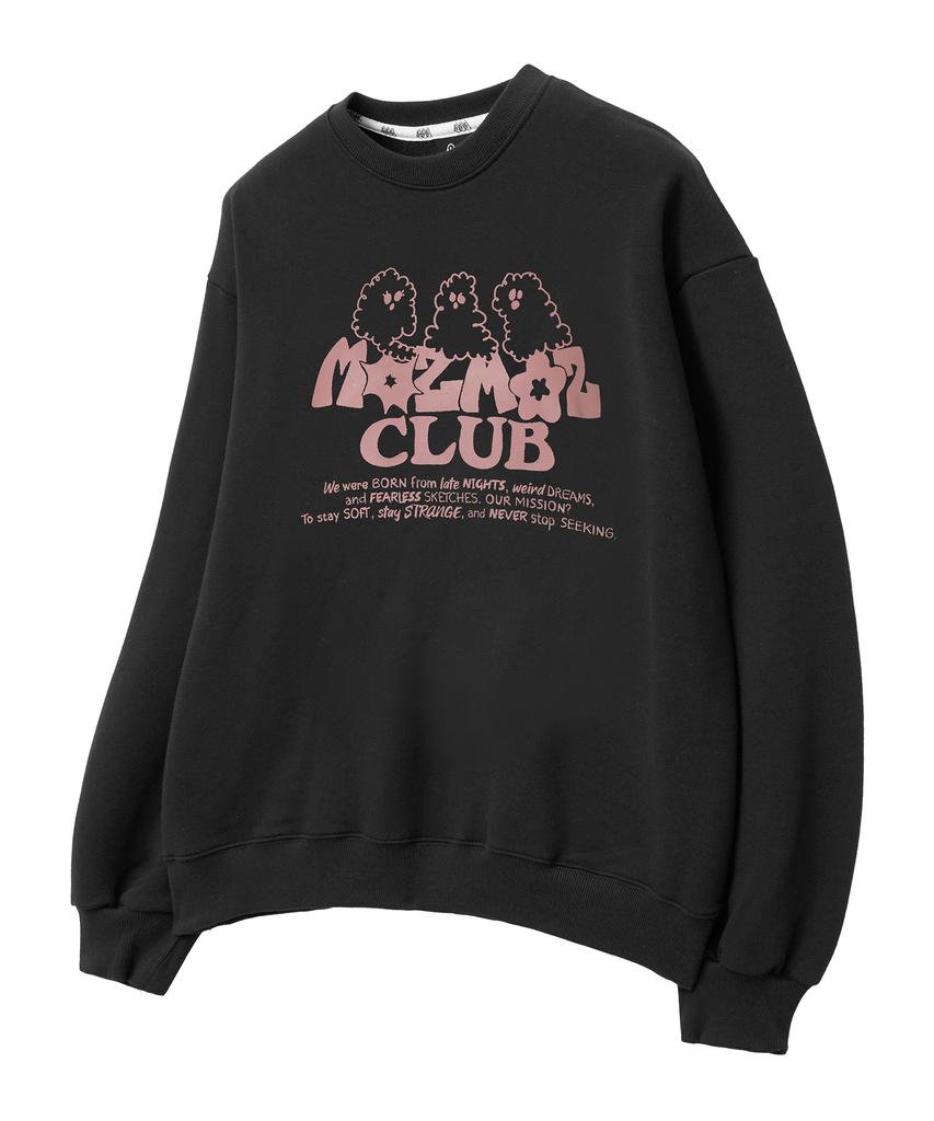MOZMOZ Ghost Cloud Graphic Oversized Sweatshirt Black