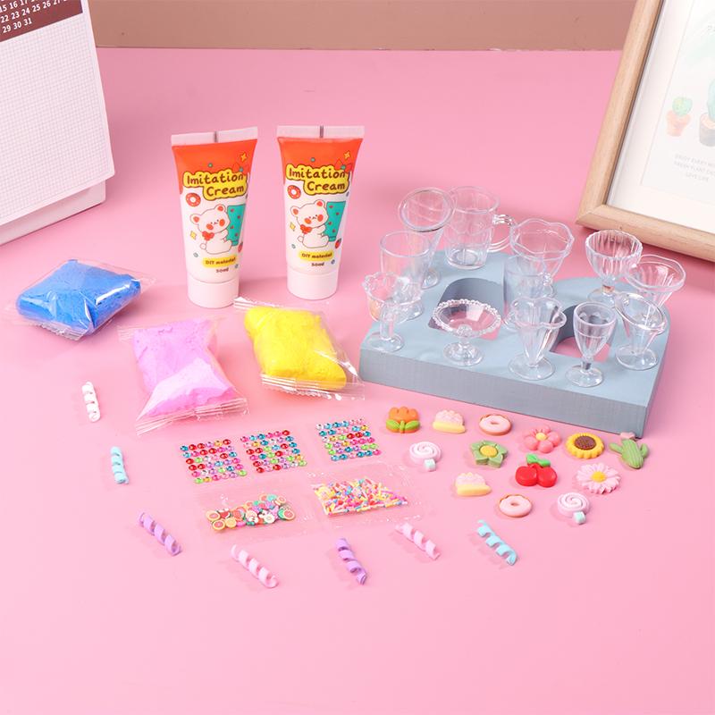 Креативный набор материалов для лепки из глины для мороженого своими руками, имитация десертной чашки, мороженое, поделки, подарки, развивающие игрушки для детей