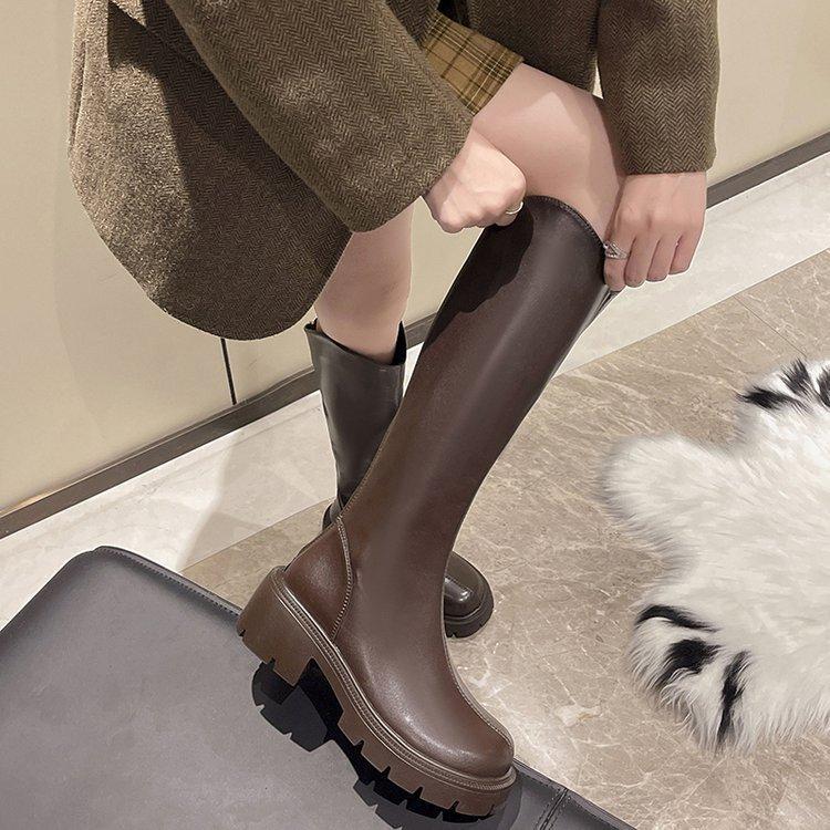 Autumn Knight Boots Brown Boots Fashionable and Comfortable Female Thick Bottom Long Boots Thin Boots Long Boots Female