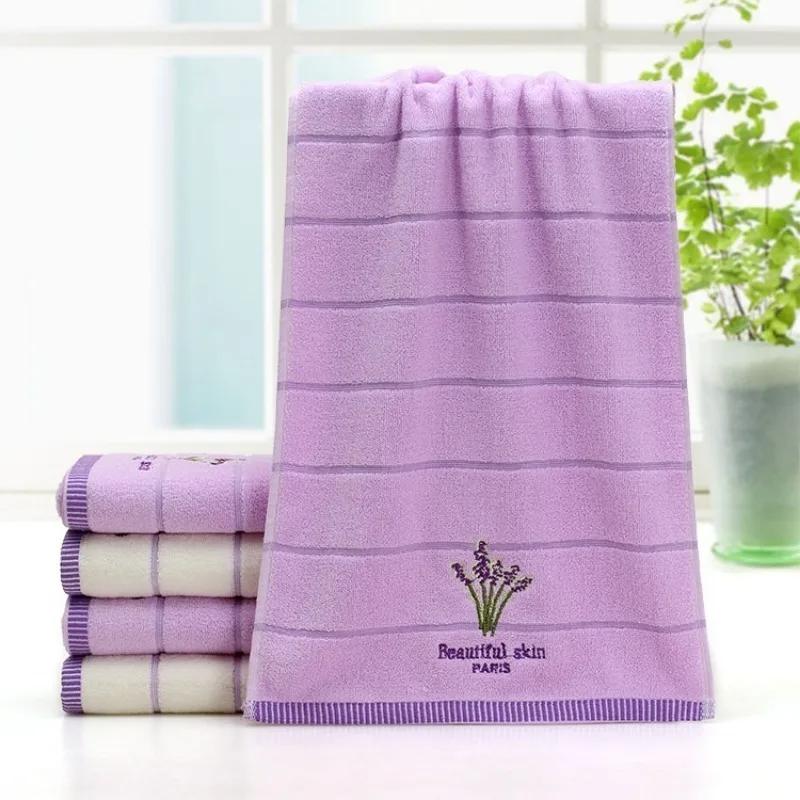 35*75cm Aromatherapy Soft Bath Towel Cotton Embroidery Lavender Towel Set Cotton Hand Face Towel Sheet Set