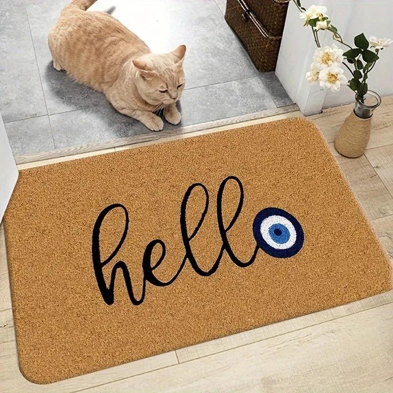 Evil Eye Indoor Doormat 1-Pack Decorative Floor Mat for Home Interior & Bathroom Machine-Washable Home Decoration Carpet Rug